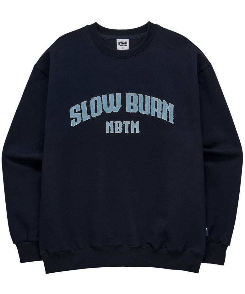 DENIM LETTERING SWEATSHIRT_navy