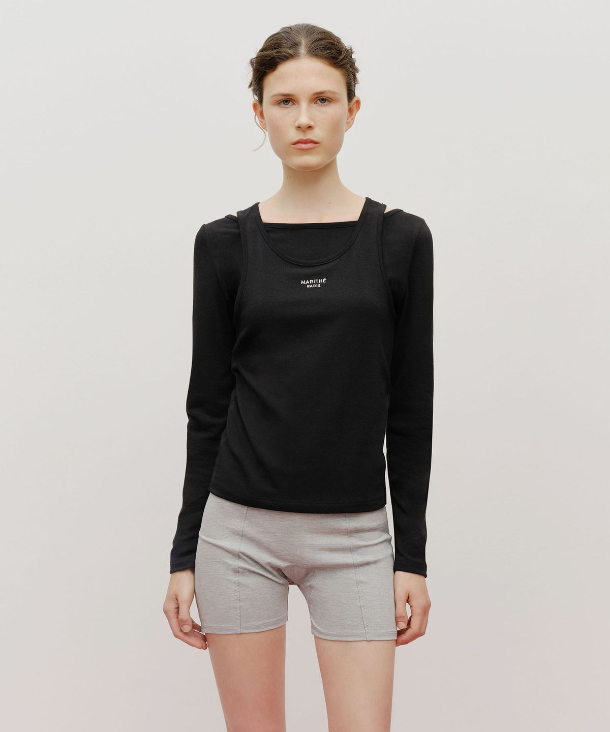 마리떼 프랑소와 저버(MARITHÉ + FRANҪOIS GIRBAUD) W LAYERED JERSEY LONG SLEEVE black
