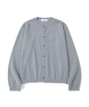 베이직 에센셜 크롭 라운드 가디건 MELANGE GREY