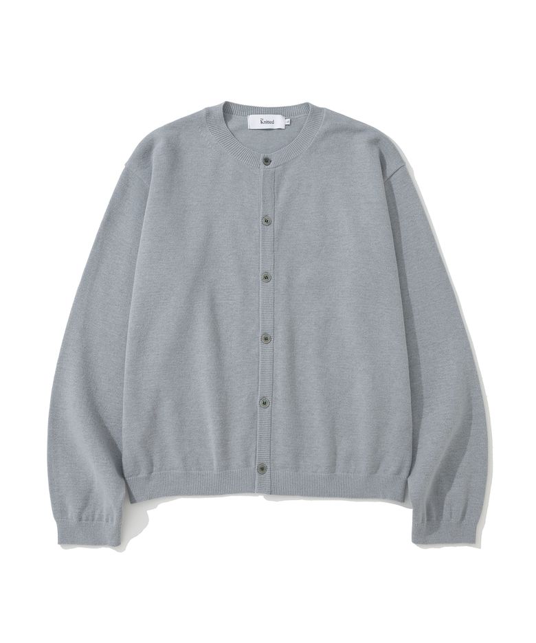베이직 에센셜 크롭 라운드 가디건 MELANGE GREY