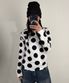 도트 패턴 롱슬리브 (화이트/블랙)