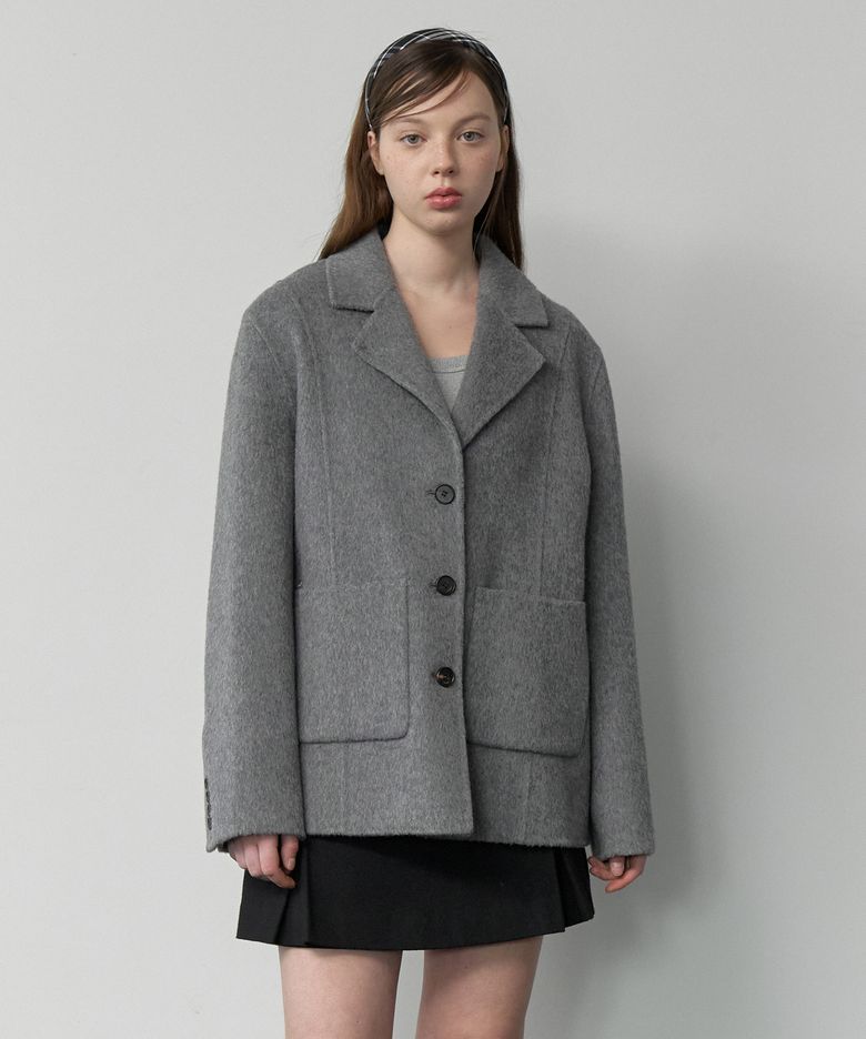 Wool Handmade Tailored Jacket - Gray