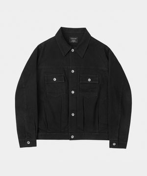 쉘 가먼트 트러커 자켓 블랙