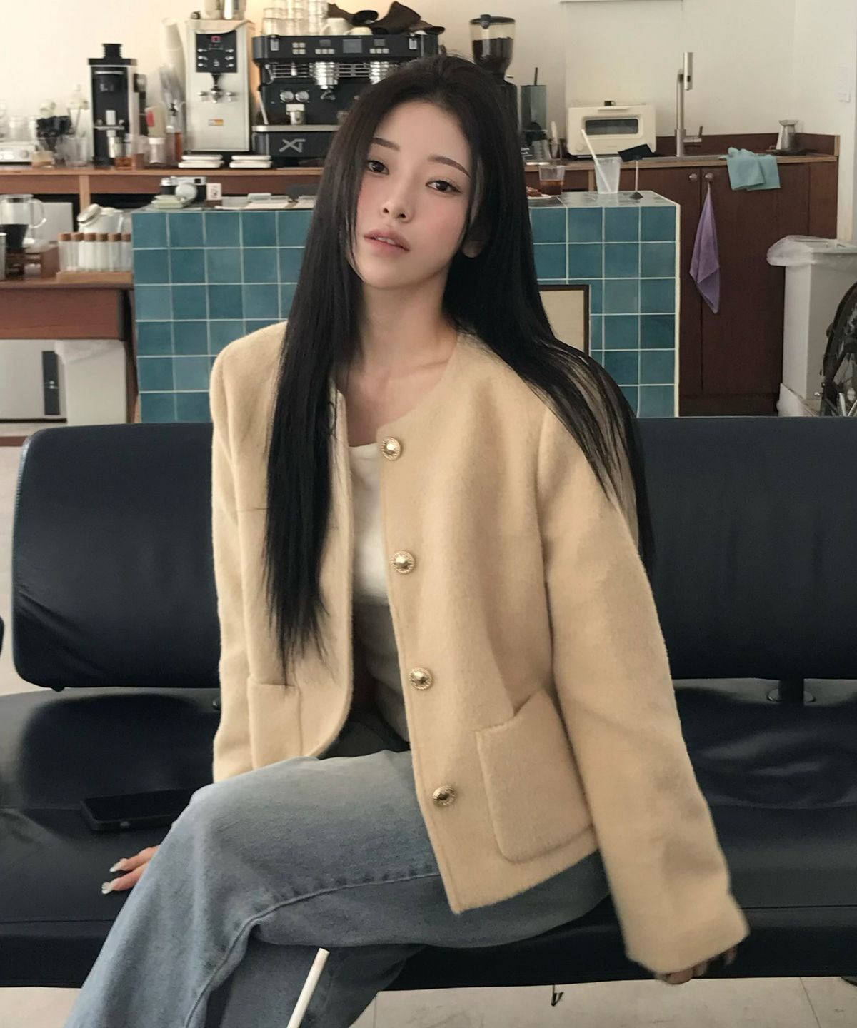클루니(CLUNY) Mellow Wool Short Jacket - Butter Beige