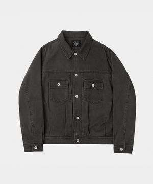 쉘 가먼트 트러커 자켓 챠콜