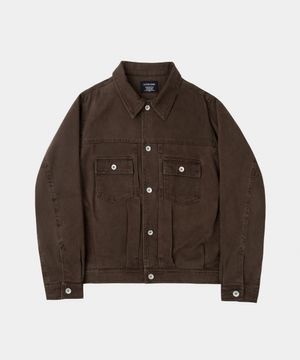 쉘 가먼트 트러커 자켓 다크브라운
