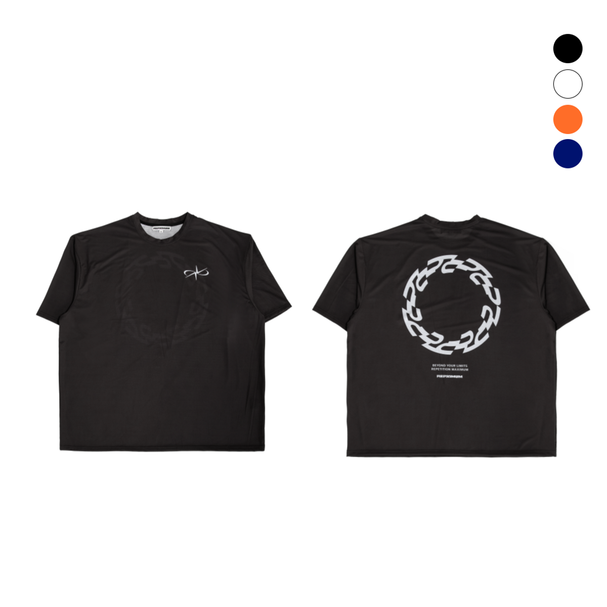 렙시멈(REPXIMUM) 쿨 메쉬 서클로고 자이언트 핏 티셔츠 (4Colors)