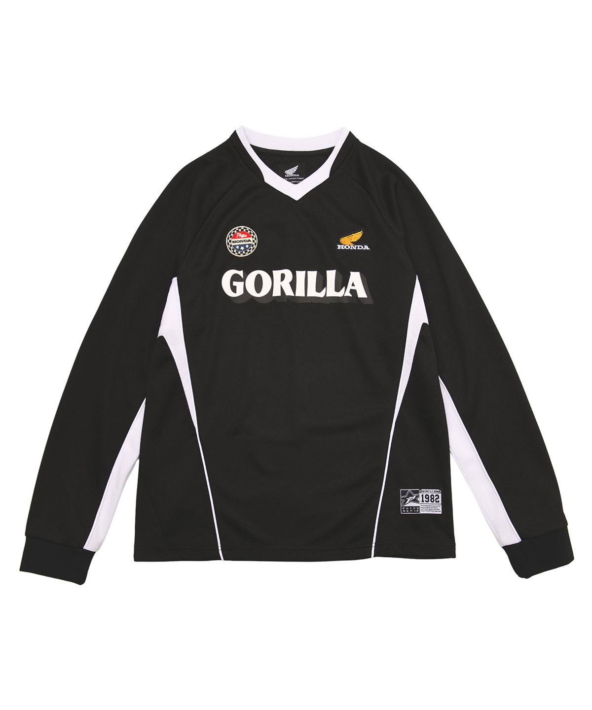 핍스 모터사이클(PHYPS MOTORCYCLE) Motorcycle Artwork Color Block Long Sleeve Black