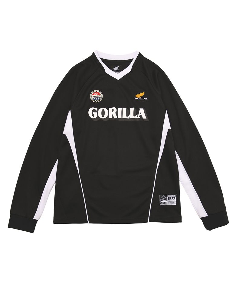 Motorcycle Artwork Color Block Long Sleeve Black