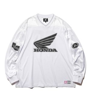 Original Wing logo Mesh Long Sleeve White
