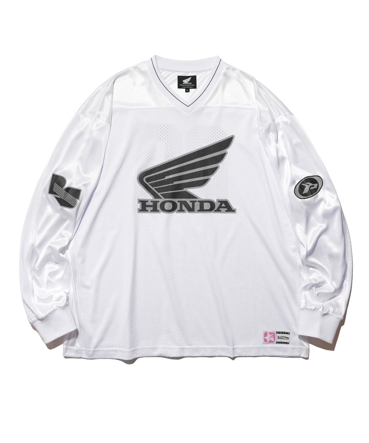 핍스 모터사이클(PHYPS MOTORCYCLE) Original Wing logo Mesh Long Sleeve White