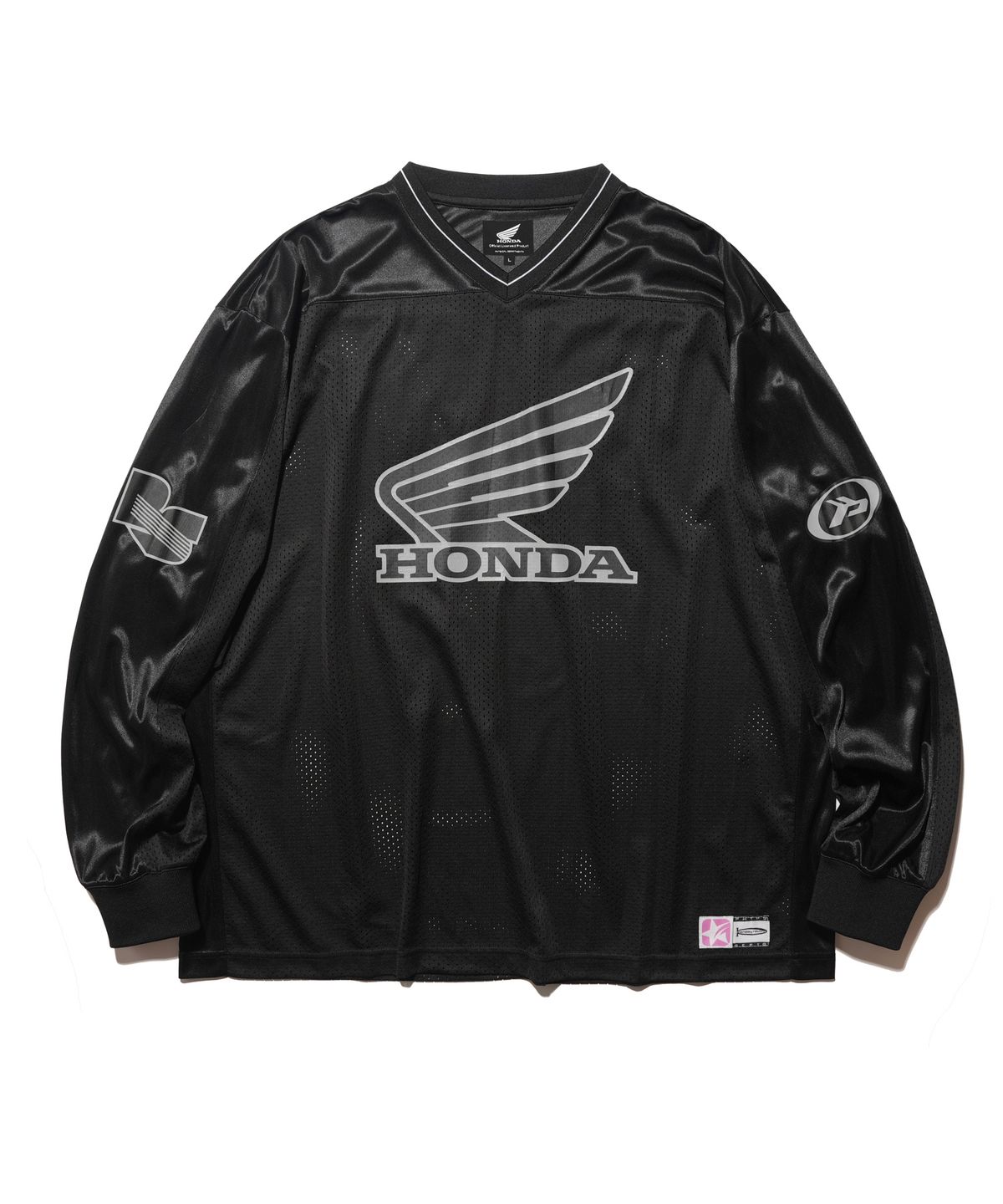 핍스 모터사이클(PHYPS MOTORCYCLE) Original Wing logo Mesh Long Sleeve Black