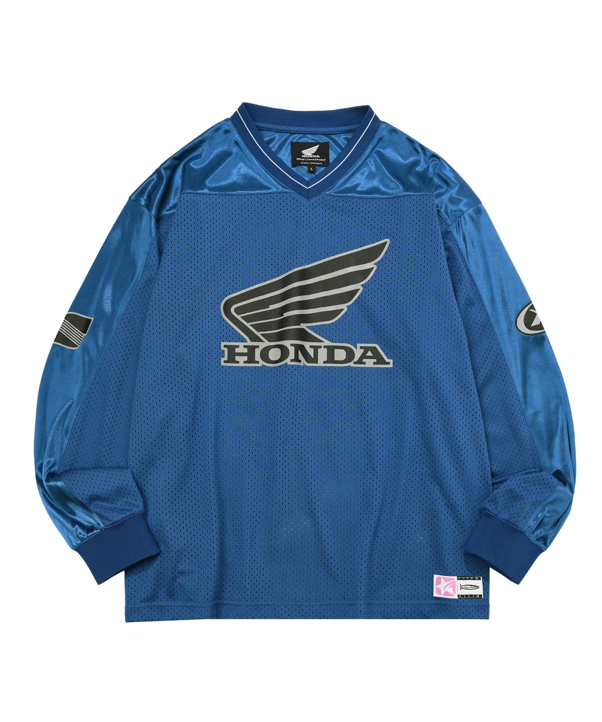 핍스 모터사이클(PHYPS MOTORCYCLE) Original Wing logo Mesh Long Sleeve Blue Green