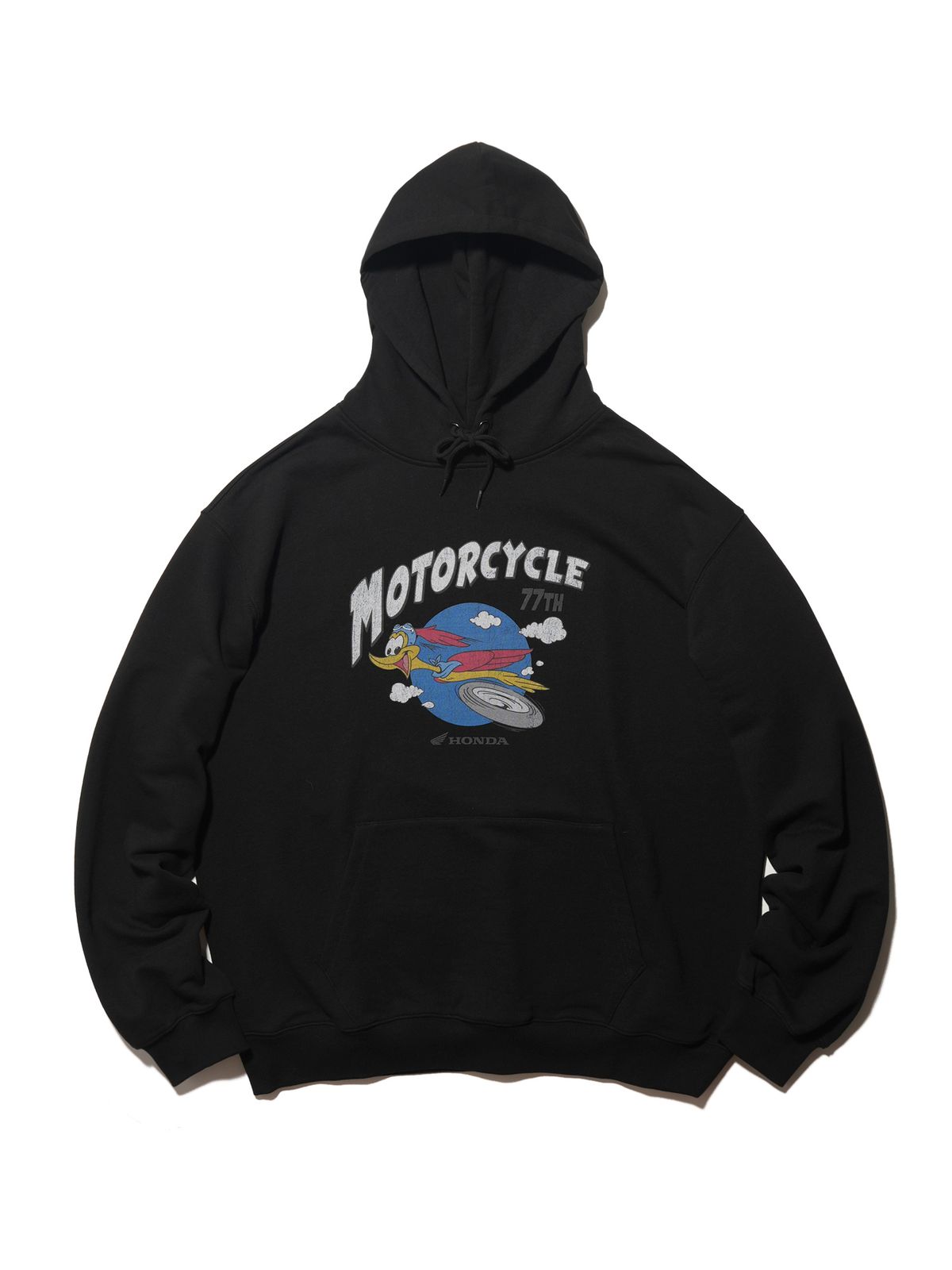 핍스 모터사이클(PHYPS MOTORCYCLE) Vintage Flying Duck Hoodie Black