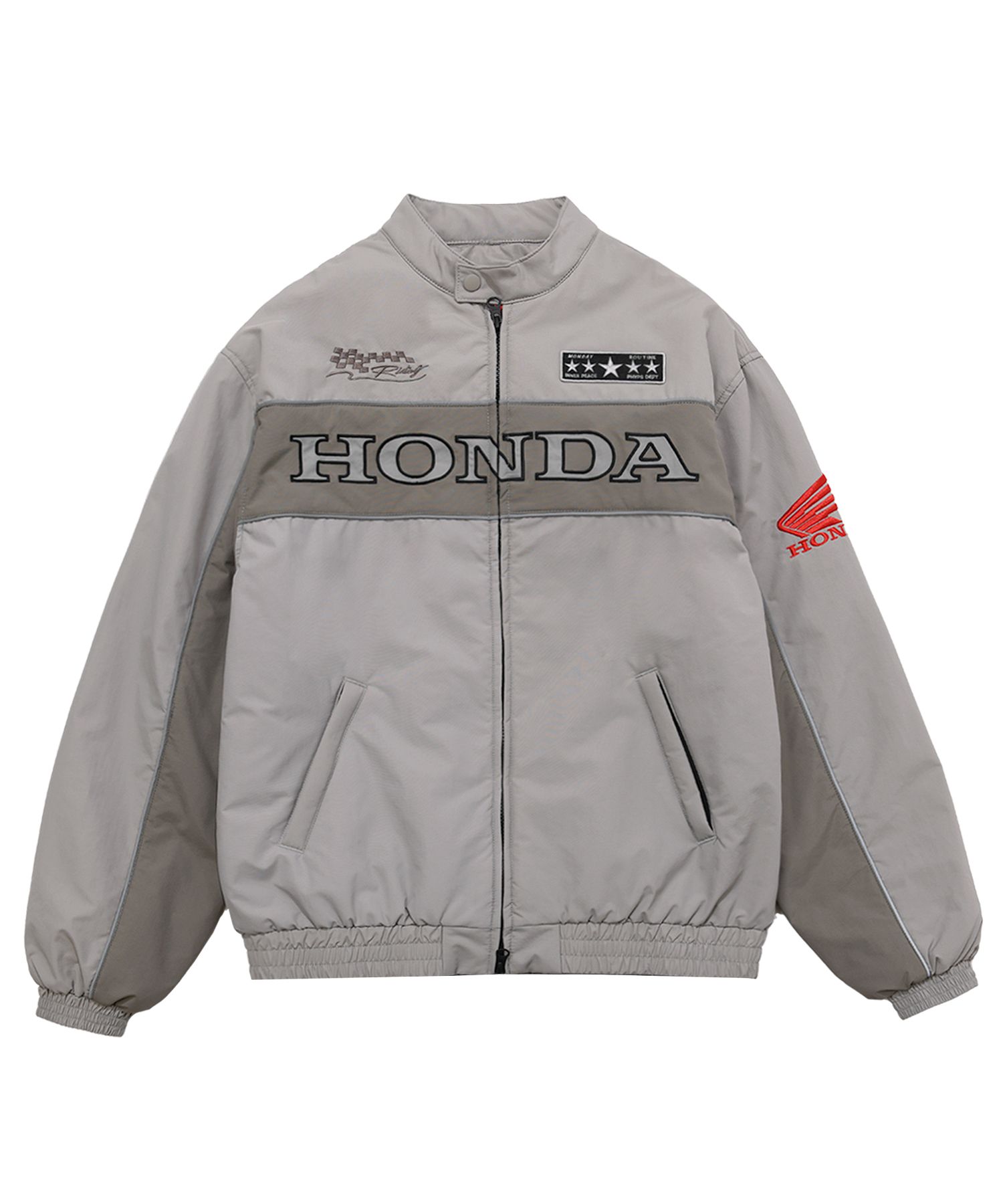 MUSINSA | Honda Motorcycle Piping Motorcycle Blouson Jacket Gray