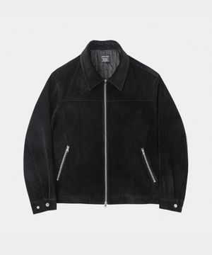 웨스턴 체스트 스웨이드 블루종 자켓 블랙