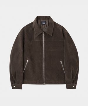 웨스턴 체스트 스웨이드 블루종 자켓 다크브라운