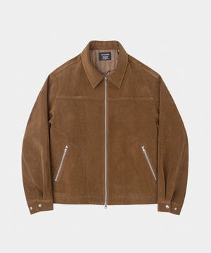 웨스턴 체스트 스웨이드 블루종 자켓 다크카멜