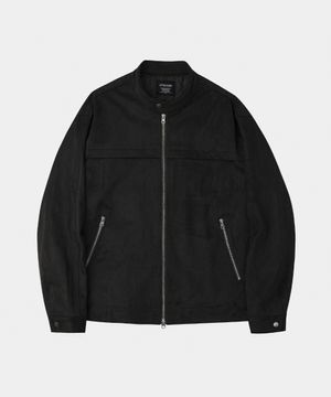 레이서 스웨이드 블루종 자켓 블랙