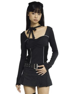 Valentine tie-top (charcoal)