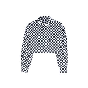 DS03CKW 체커보드 크롭 셔츠 women