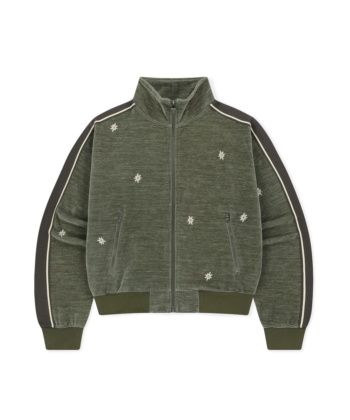 썬러브투어(SUNLOVETOUR) Velour Twinkle Track Jacket Khaki