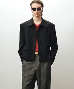 버진 울 크롭 자켓 (블랙)