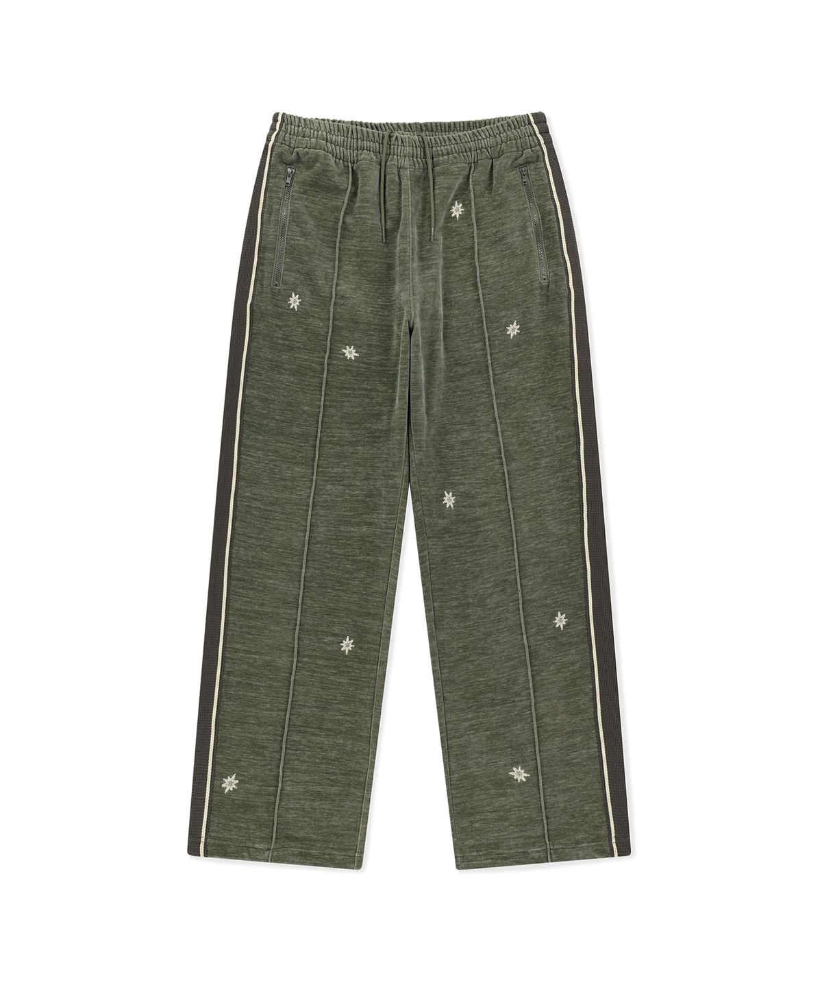 썬러브투어(SUNLOVETOUR) Velour Twinkle Track Pants Khaki
