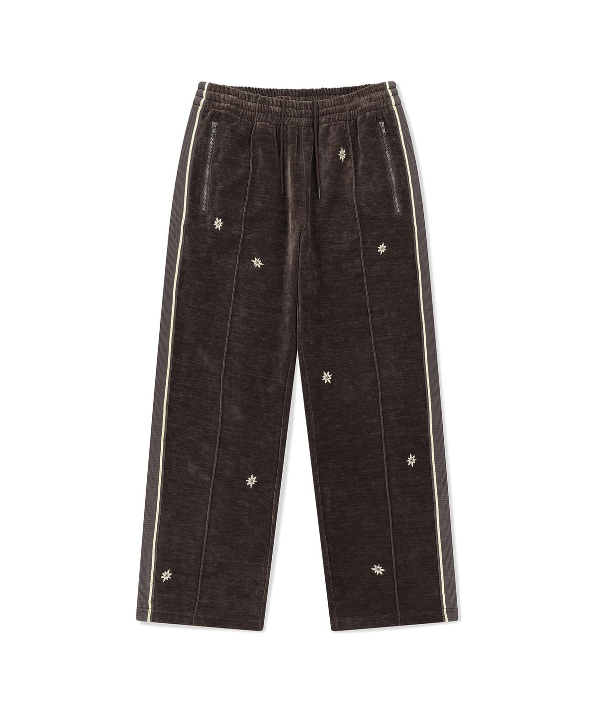 썬러브투어(SUNLOVETOUR) Velour Twinkle Track Pants Brown