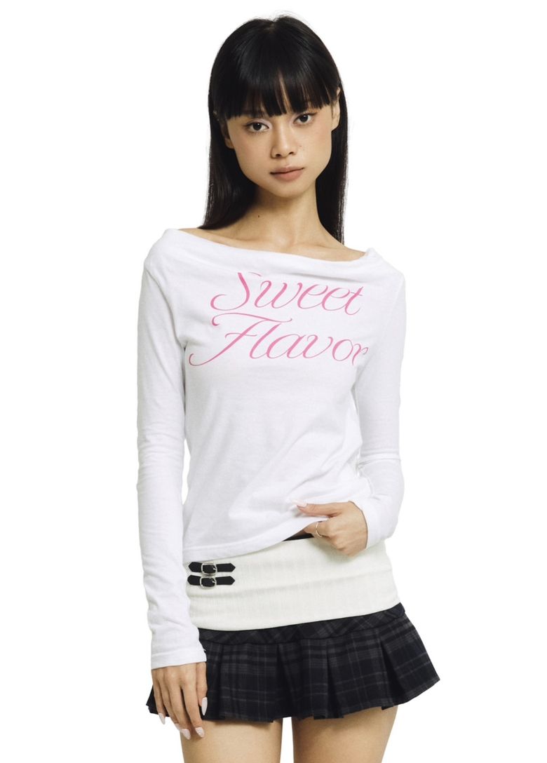 Sweet flavor draped tee (white)