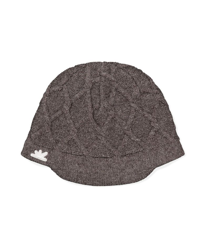 Cable Visor Beanie Brown