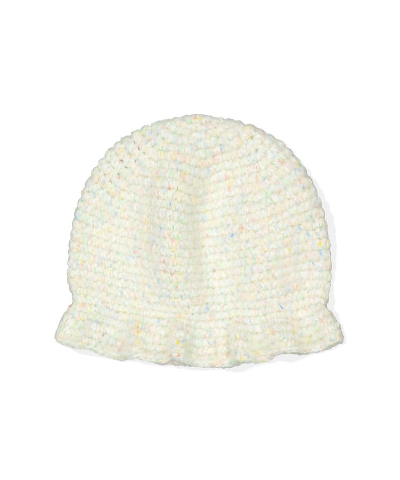 Tweedy Crochet Bucket Hat Ivory