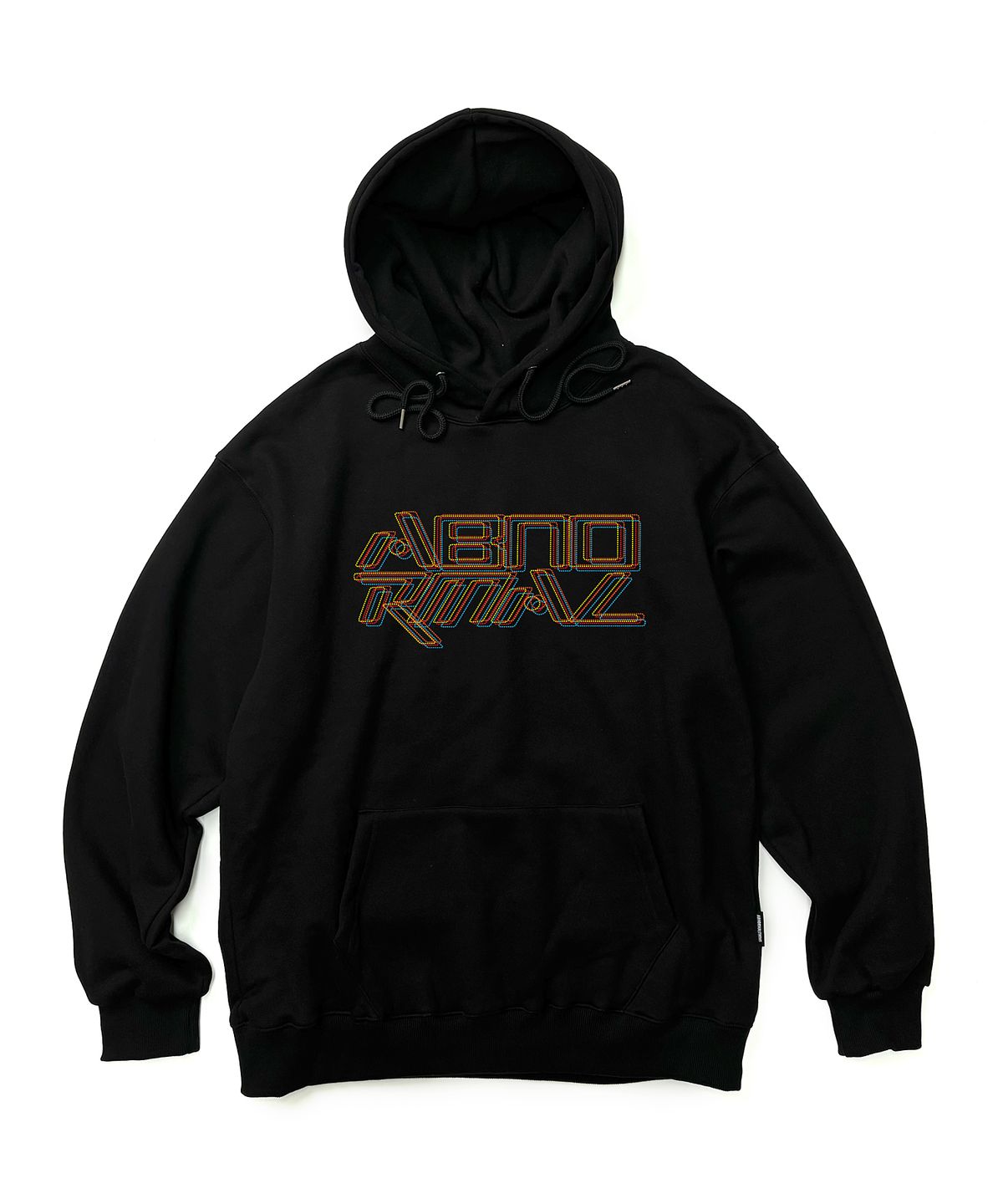 앱놀머씽(ABNORMALTHING) SC 도트 루즈핏 후드 블랙 (SC DOT HOOD BLACK)