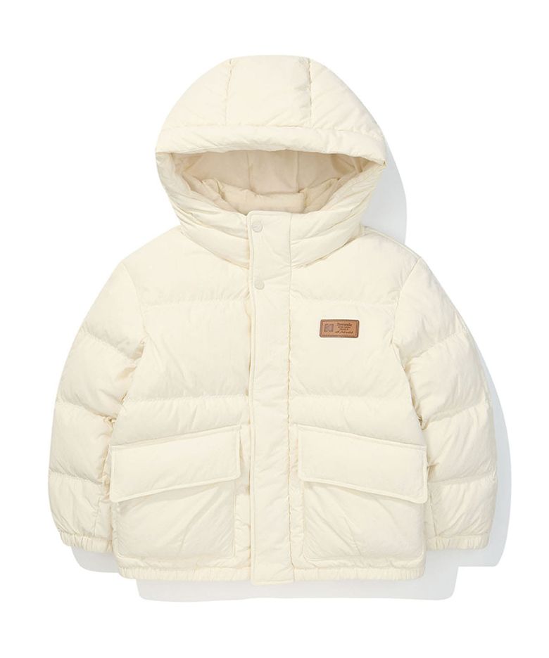 에센셜 경량 후드 다운 자켓 키즈 IVORY
