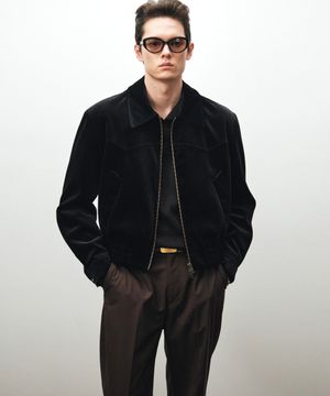 벨벳 웨스턴 크롭 블루종 (블랙)