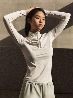 여성) 소프트 스트레치 하프 집업_MBG5TS2291