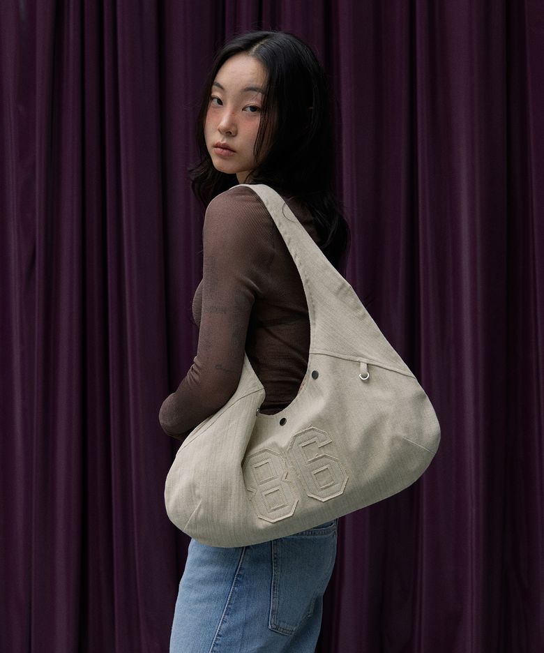 slub stripe baguette eco bag (LB)
