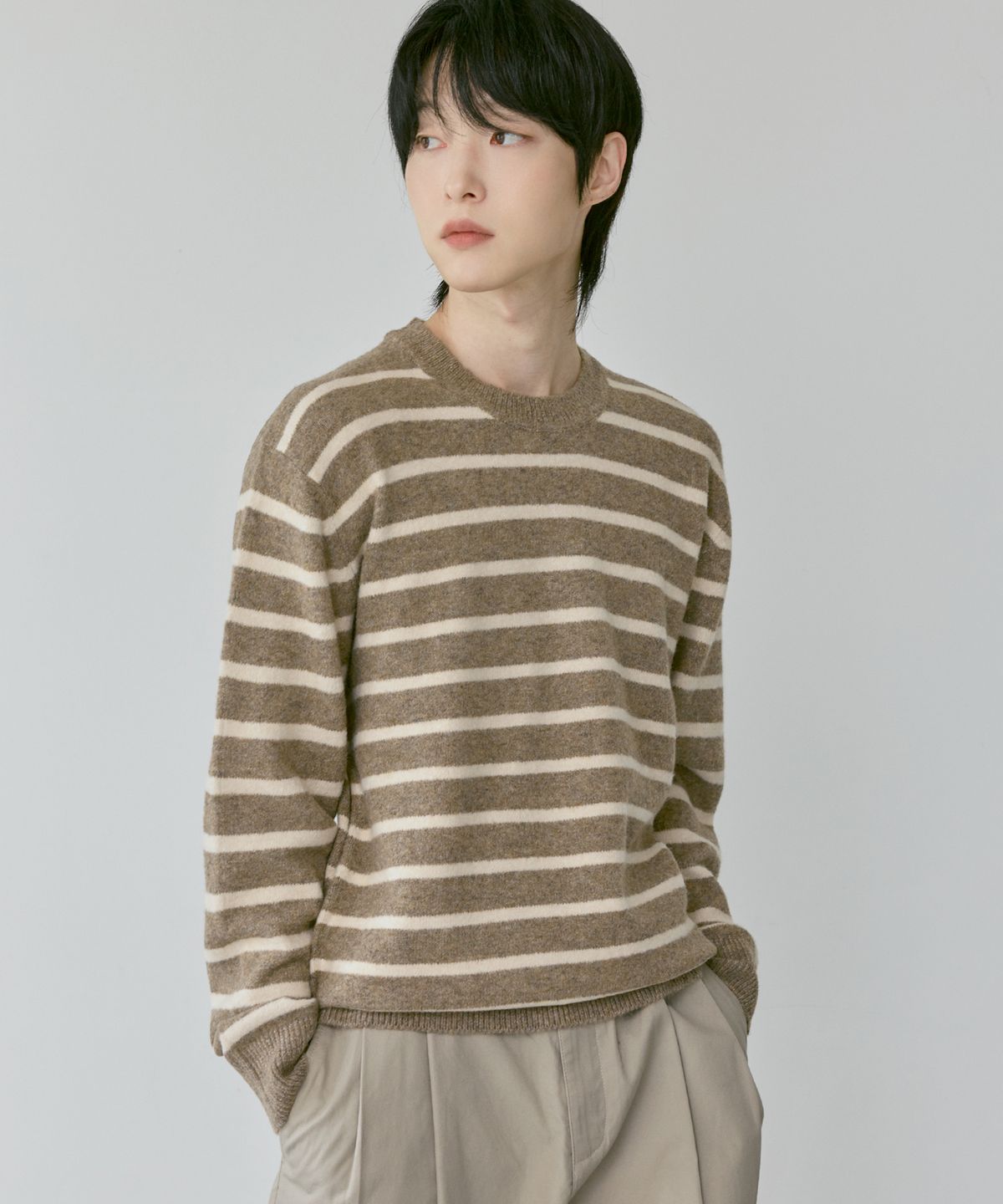 210에디트(210EDIT) 포실니트 스트라이프 니트 [모카]_ZF4SW083