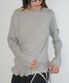 OFF SHOULDER SHIRRING LONG SLEEVE GREY