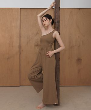 Citta one shoulder jumpsuit (Caffelatte)