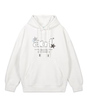 ATRL 스타 레터링 오버핏 와이드 숄더 후디_화이트