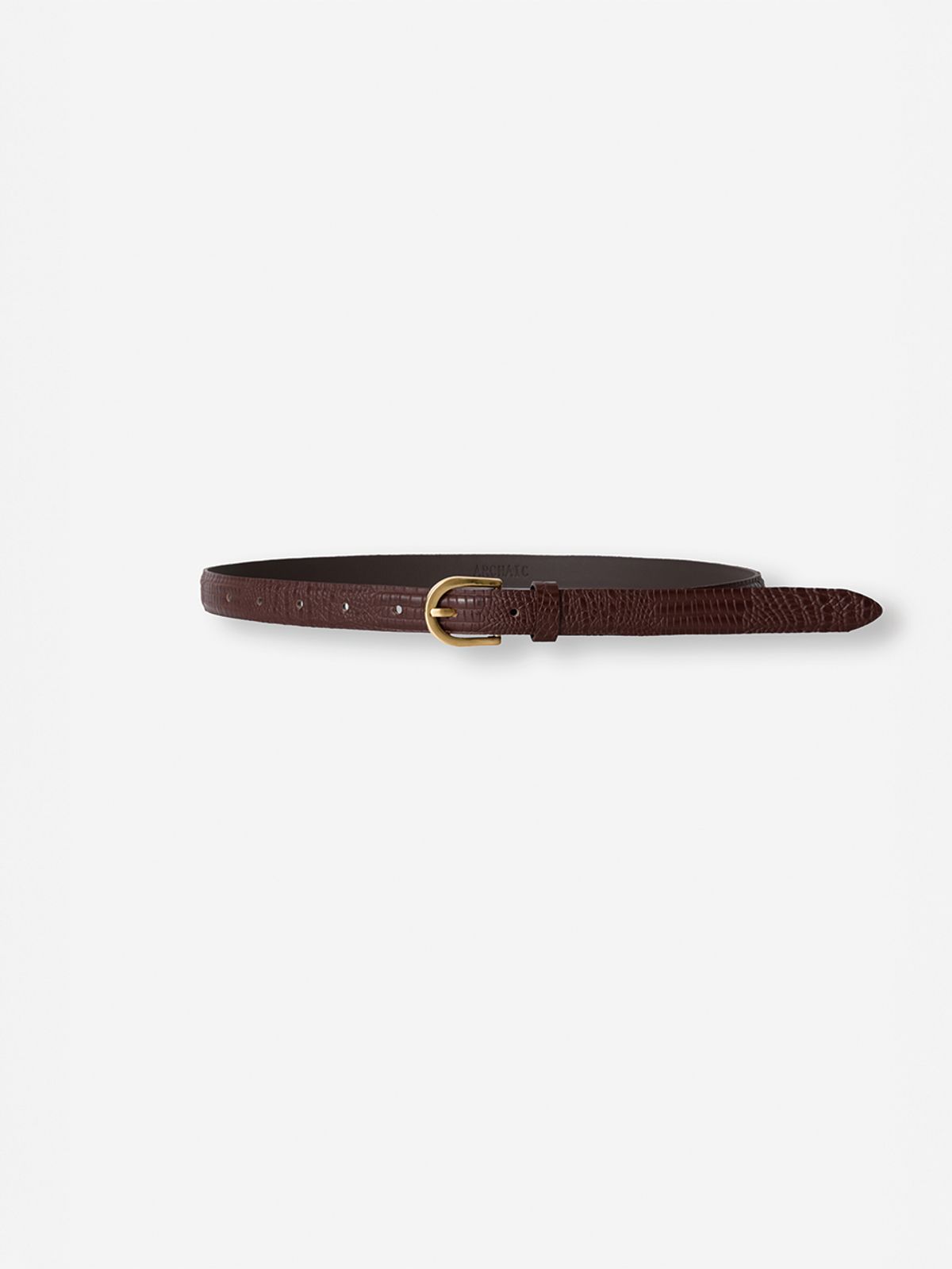 아르카익(ARCHAIC) crocodile belt_wine brown