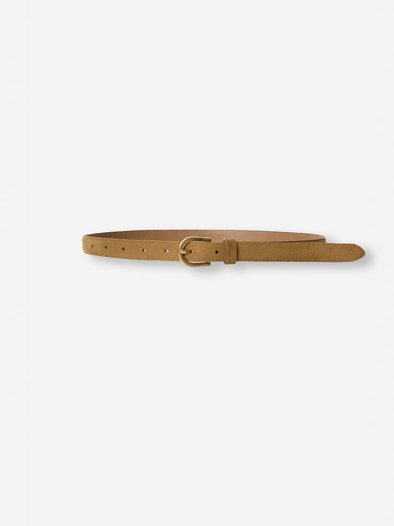 suede belt_camel