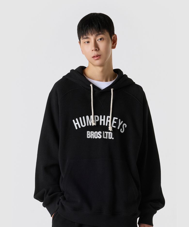 HBL 로얄 컬리지 레터링 후드 티셔츠 블랙(UQ321CHD99)