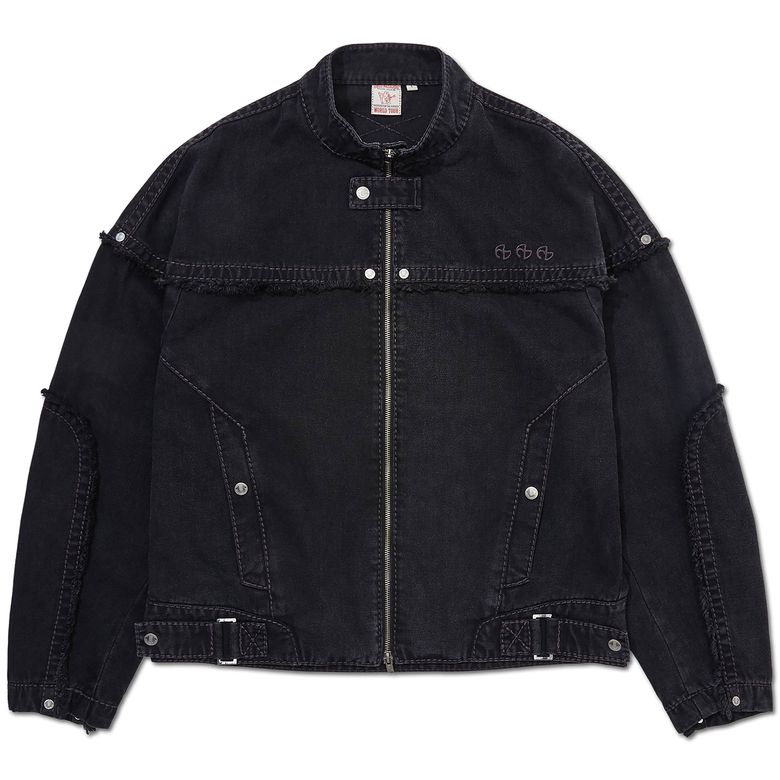 NO RELIGION DENIM RIDER JACKET - W.BLACK