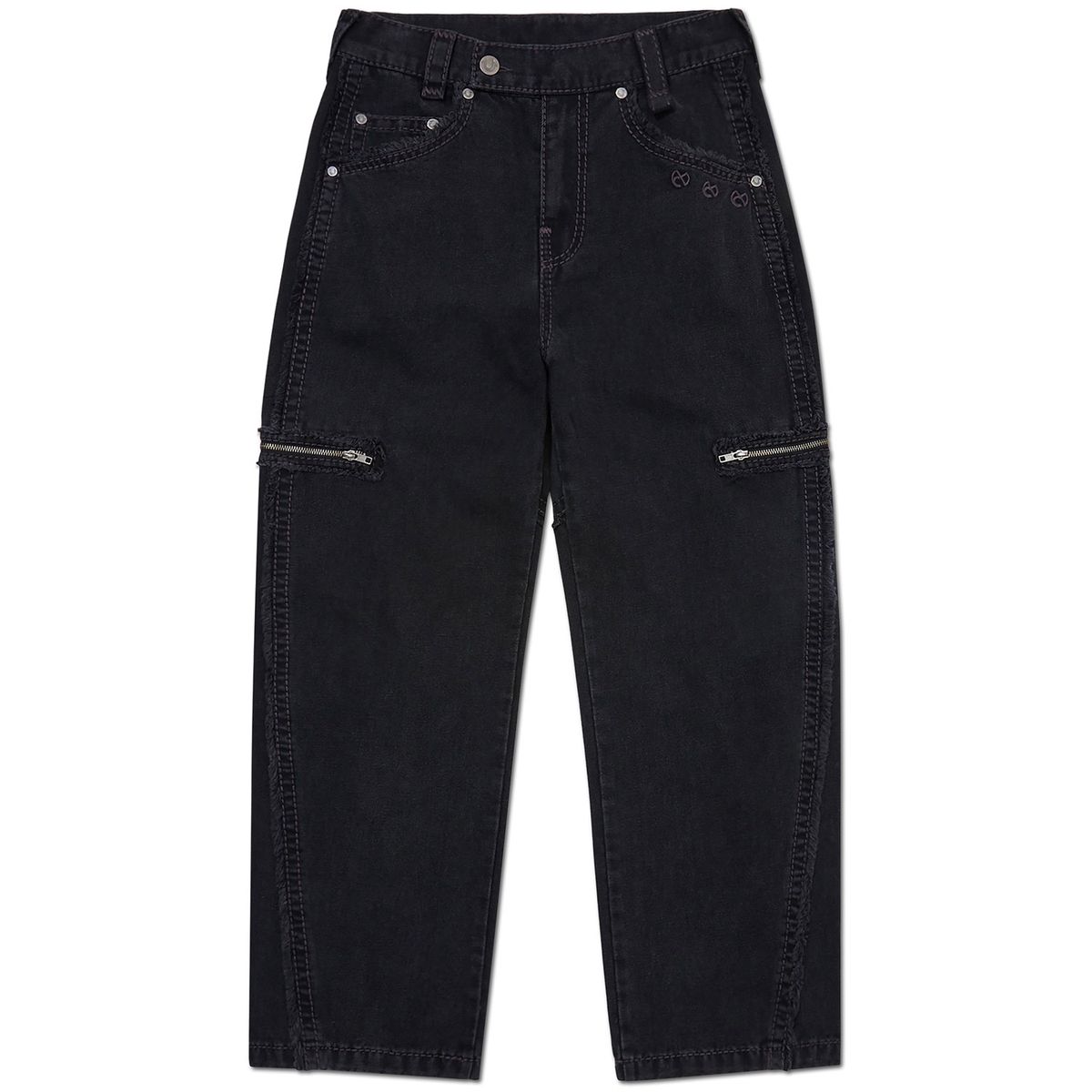 노매뉴얼(NOMANUAL) NO RELIGION DENIM RIDER PANTS - W.BLACK