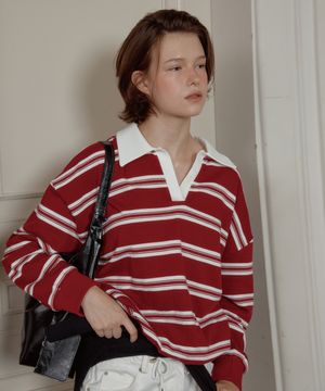 ANC HOPE STRIPE RUGBY SWEATSHIRTS_RED