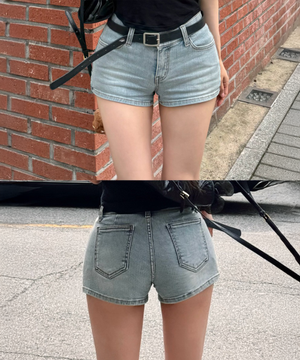 골반볼륨업 로우웨스트 연중청 숏팬츠_골반뽕 청바지