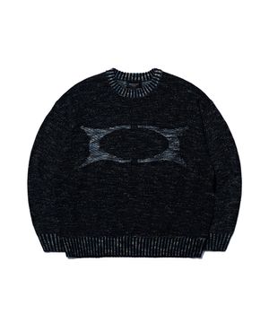 Contrast Knit Sweater Black