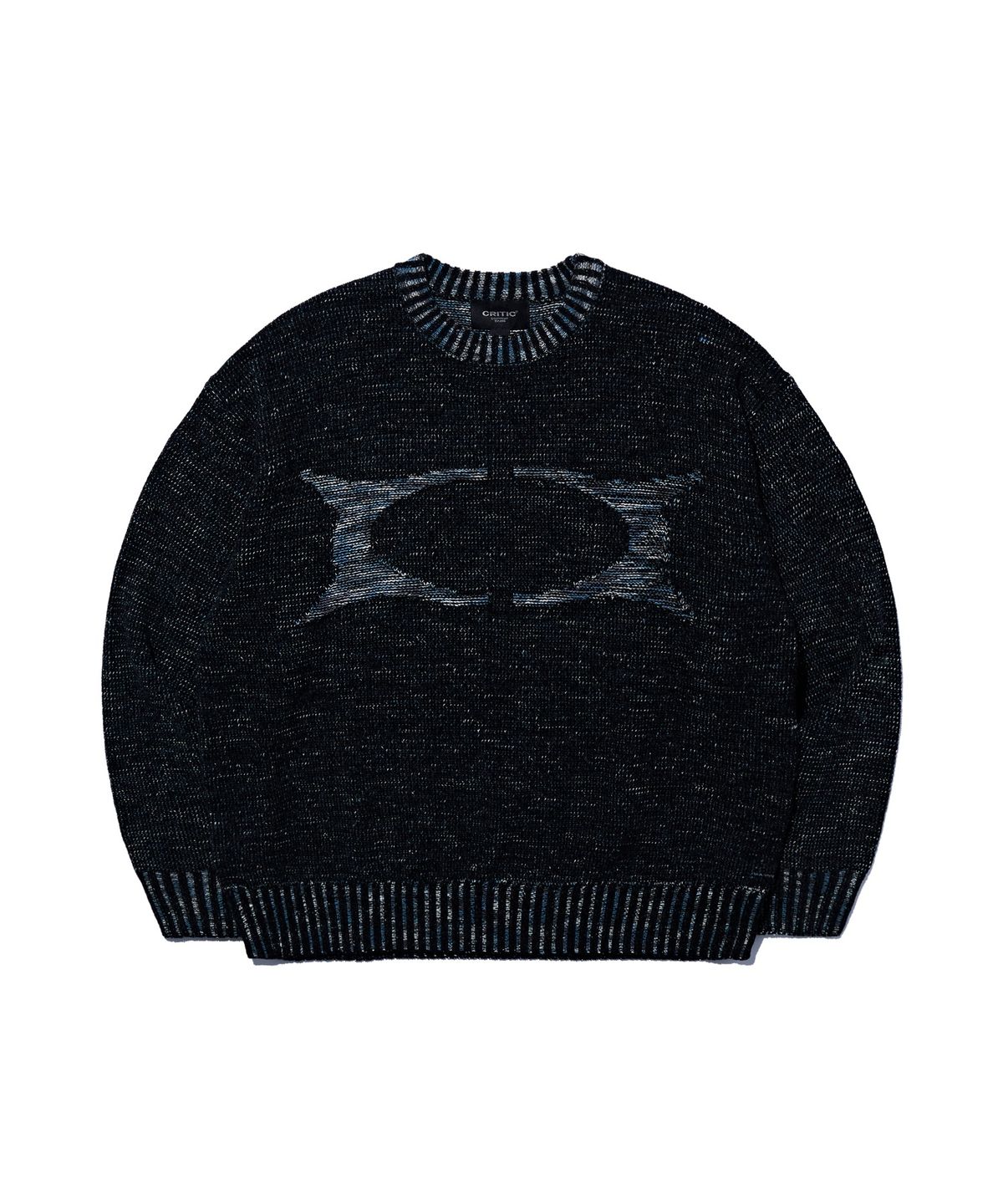 크리틱(CRITIC) Contrast Knit Sweater Black